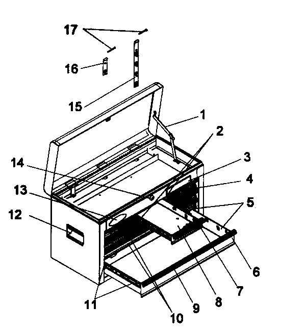 Tool Chest Diagram and Parts List for 706957220  Craftsman Tool Stand & Cart