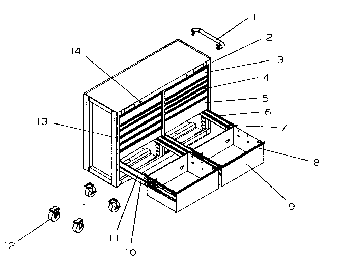 Cart Diagram and Parts List for 706955191  Craftsman Tool Stand & Cart
