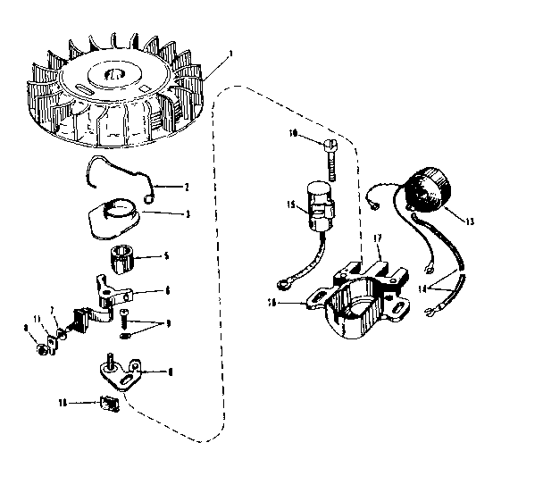 Magneto No. 610667 Diagram and Parts List for 143521011  Craftsman Engine