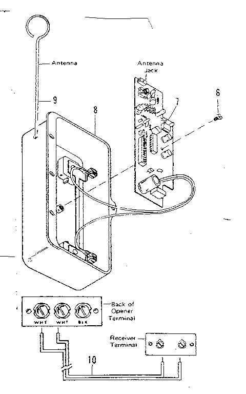 Receiver Diagram and Parts List for 139663853  Craftsman Garage Door Opener
