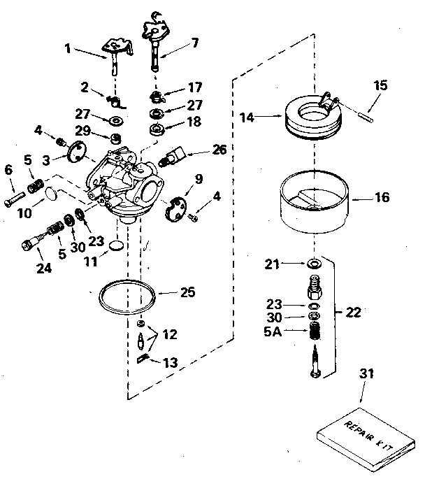 Replacement Parts Diagram and Parts List for 143406072  Craftsman Engine