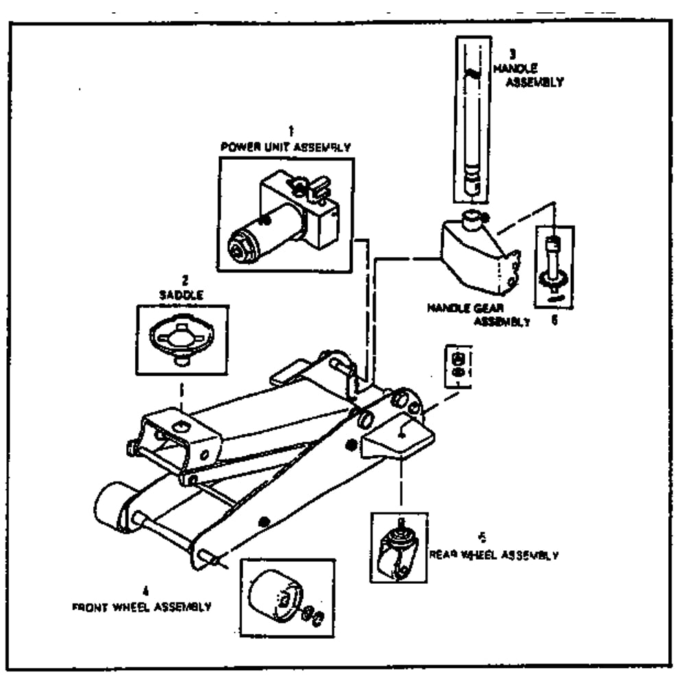 Unit Parts Diagram and Parts List for 875501152-1994  Craftsman Jack