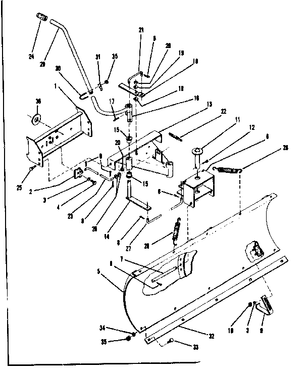42" Snow Blade Kit Diagram and Parts List for 53681330  Craftsman Lawn Mower