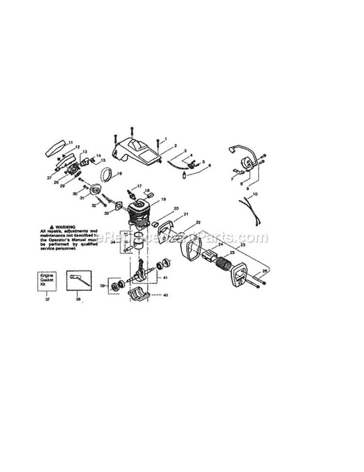 Cylinder Shield Diagram and Parts List for 944411370  Craftsman Chainsaw
