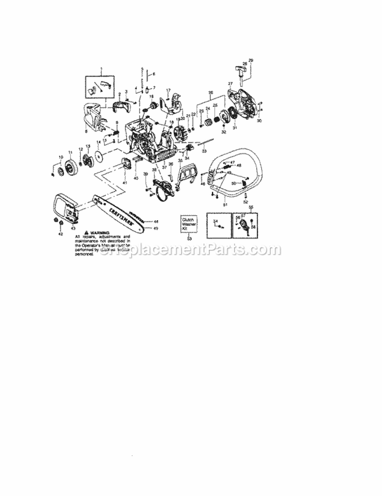 Page B Diagram and Parts List for 944415430  Craftsman Chainsaw
