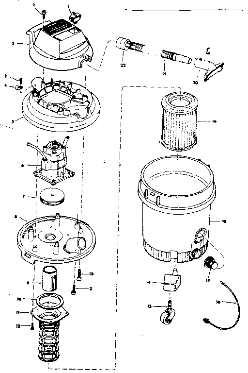 Unit Diagram and Parts List for 113179831  Craftsman Filters & Accessories