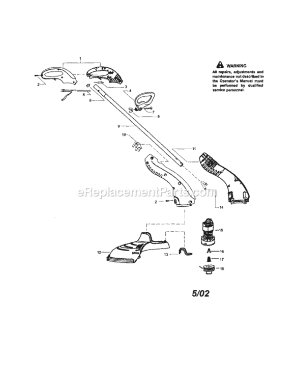Page A Diagram and Parts List for 944511100  Craftsman Trimmer