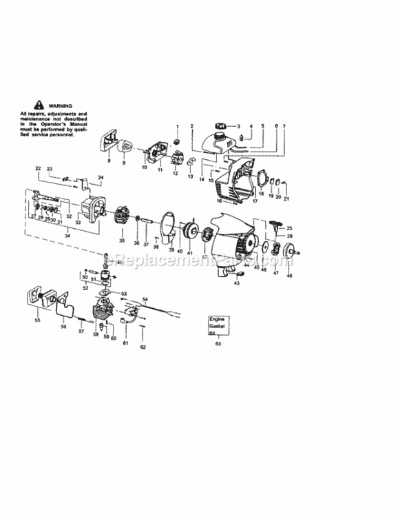 Page B Diagram and Parts List for 944511560  Craftsman Trimmer