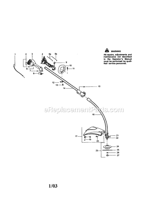 Page A Diagram and Parts List for 944511561  Craftsman Trimmer