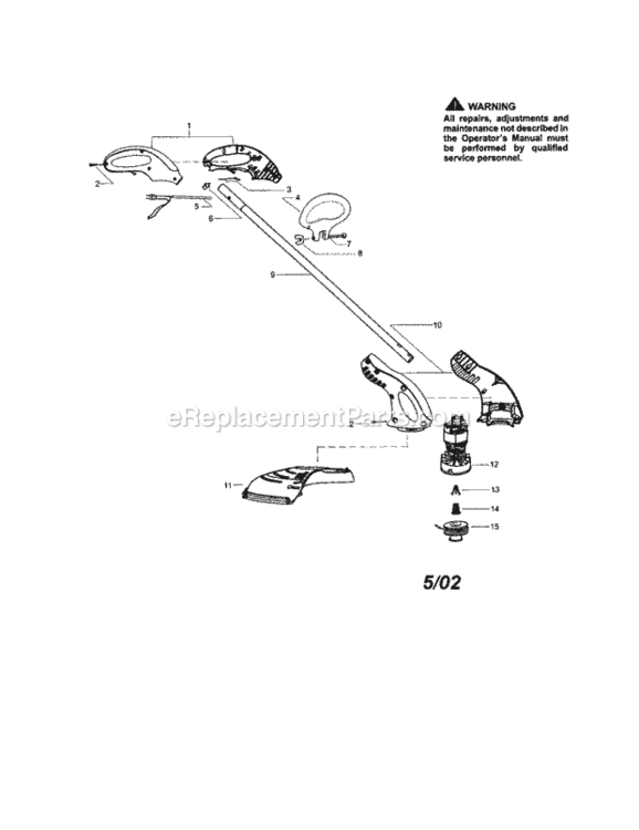 Page A Diagram and Parts List for 944512200  Craftsman Trimmer