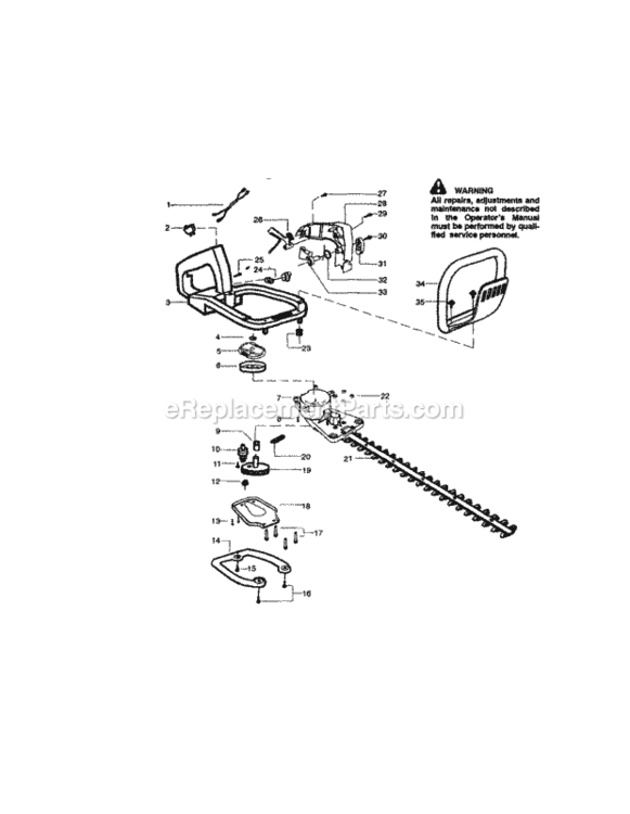 Page B Diagram and Parts List for 944512321  Craftsman Hedge Trimmer