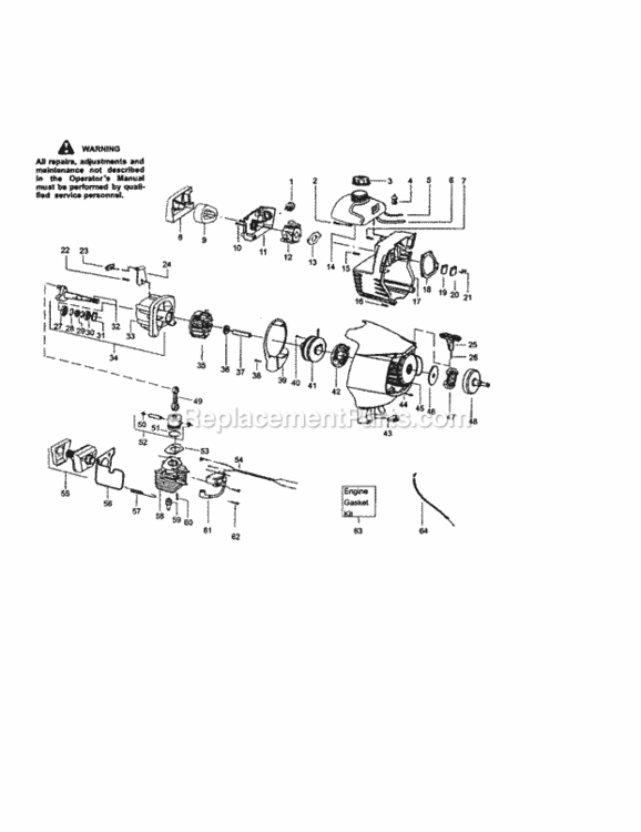 Page B Diagram and Parts List for 944512560  Craftsman Trimmer