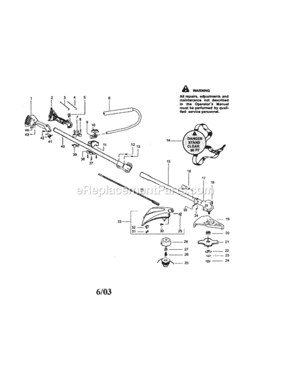 Page A Diagram and Parts List for 944512561  Craftsman Trimmer