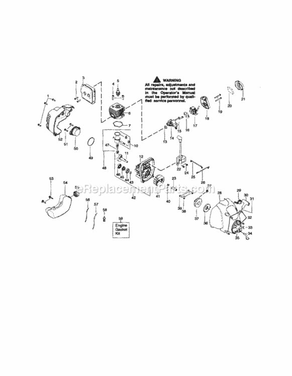 Page B Diagram and Parts List for 944514360  Craftsman Trimmer