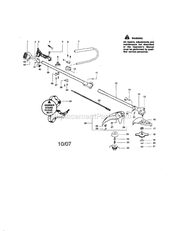 Page A Diagram and Parts List for 944514560  Craftsman Trimmer