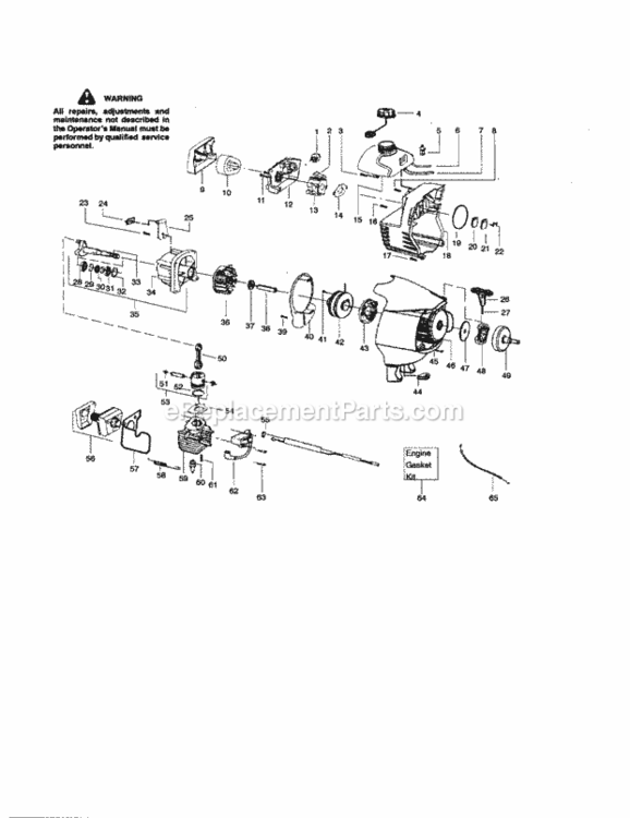Page B Diagram and Parts List for 944514560  Craftsman Trimmer