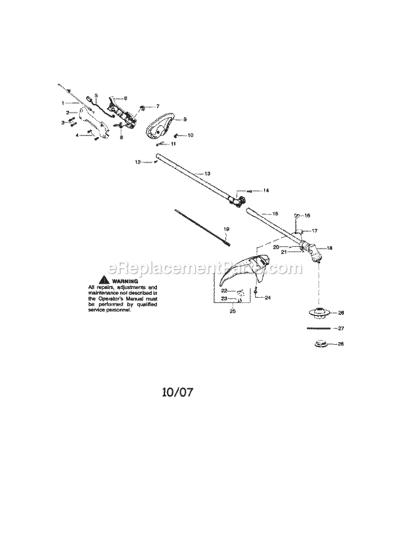 Page A Diagram and Parts List for 944515560  Craftsman Trimmer