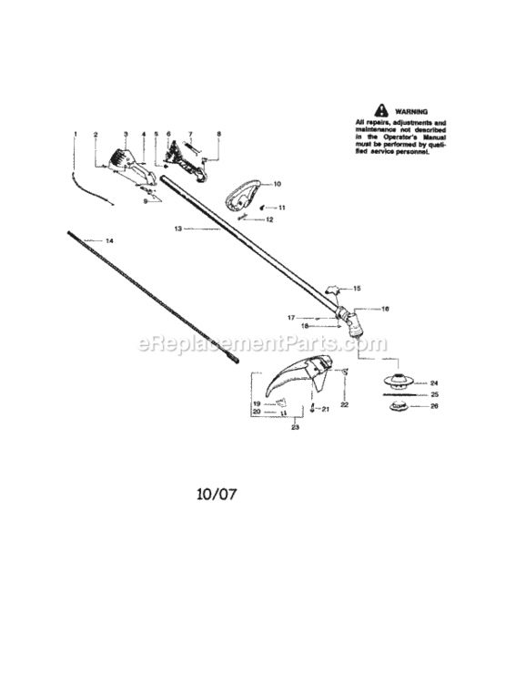 Page A Diagram and Parts List for 944515570  Craftsman Trimmer