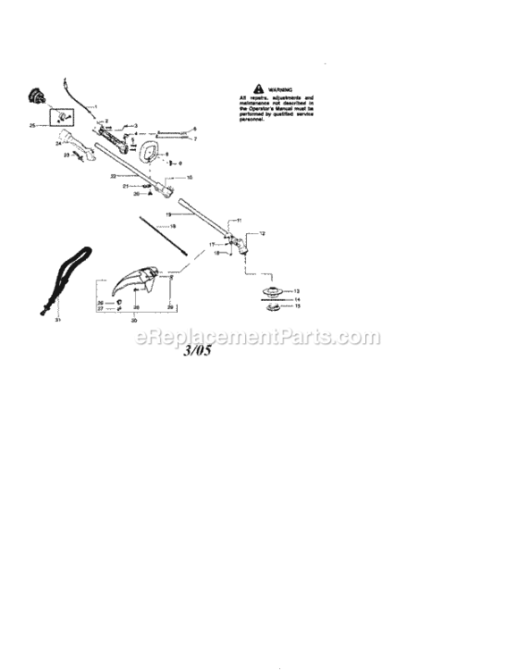 Page A Diagram and Parts List for 944515580  Craftsman Trimmer