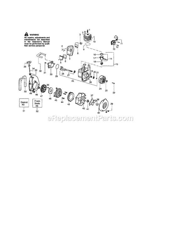 Page B Diagram and Parts List for 944515740  Craftsman Leaf Blower / Vacuum
