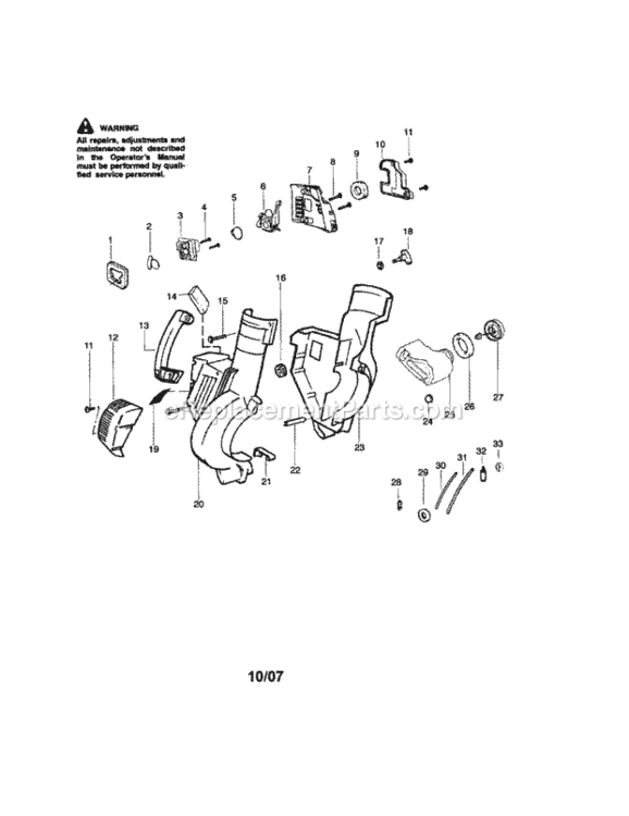 Page A Diagram and Parts List for 944515743  Craftsman Leaf Blower / Vacuum