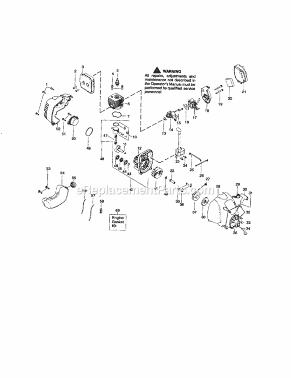 Page B Diagram and Parts List for 944516360  Craftsman Trimmer