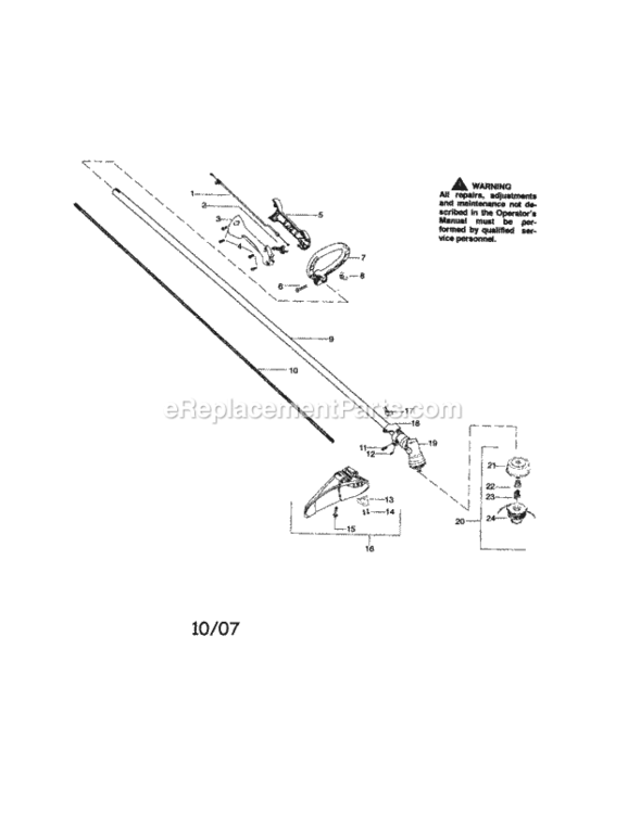 Page A Diagram and Parts List for 944516550  Craftsman Trimmer