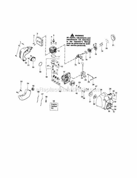 Page B Diagram and Parts List for 944516550  Craftsman Trimmer