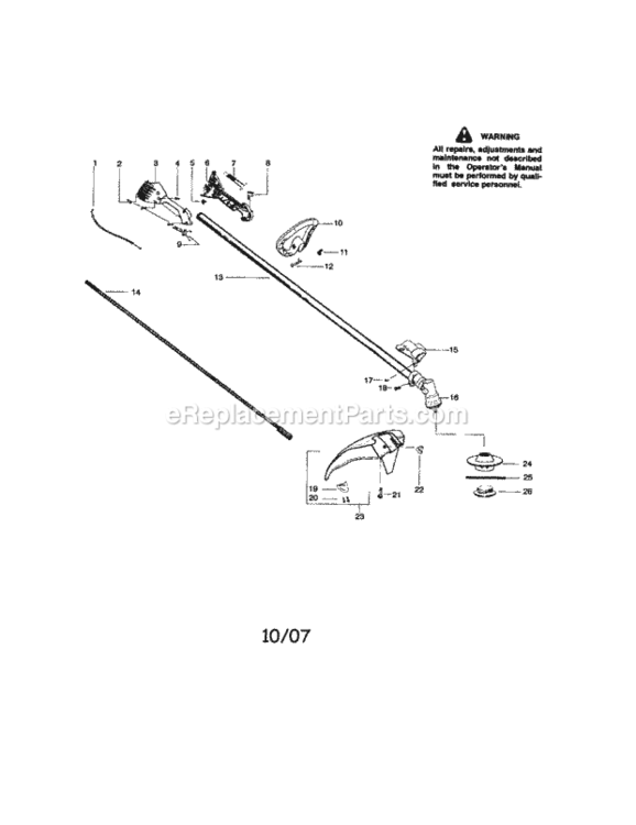 Page A Diagram and Parts List for 944516571  Craftsman Trimmer