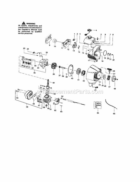 Page B Diagram and Parts List for 944516571  Craftsman Trimmer