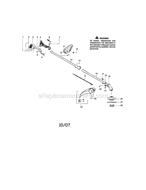 Page A Diagram and Parts List for 944516661  Craftsman Trimmer