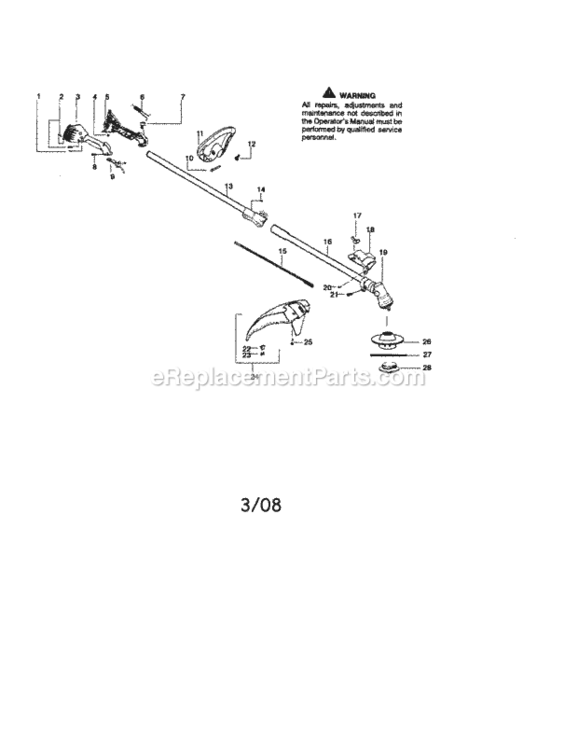 Page A Diagram and Parts List for 944516662  Craftsman Trimmer