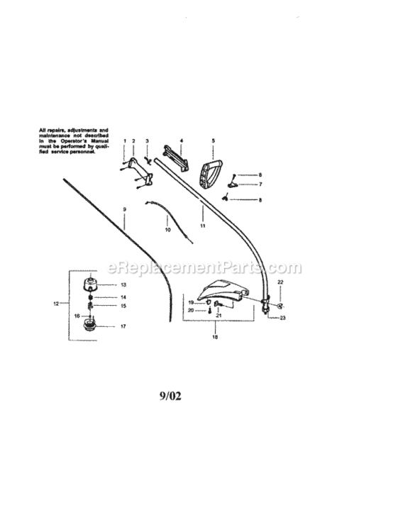 Page A Diagram and Parts List for 944517360  Craftsman Trimmer