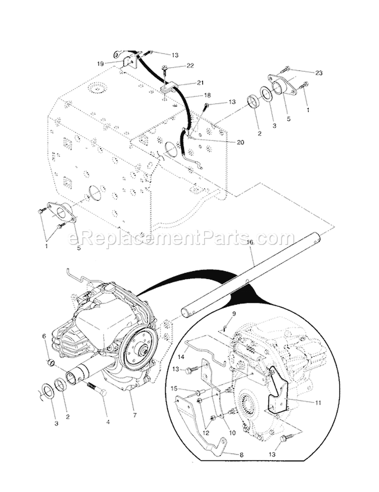 Drive Diagram and Parts List for 944527700  Craftsman Snow Blower