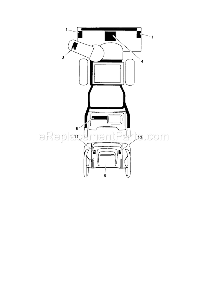 Decals Diagram and Parts List for 944527700  Craftsman Snow Blower