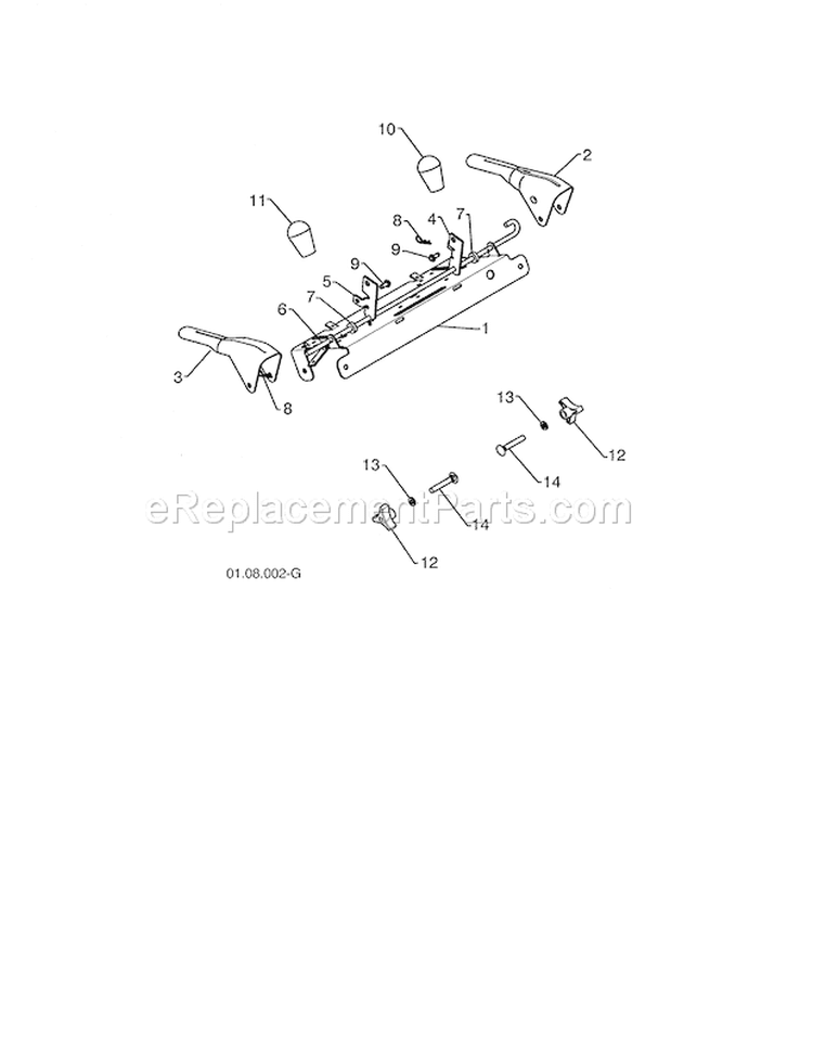 Control Panel & Levers Diagram and Parts List for 944528117  Craftsman Snow Blower