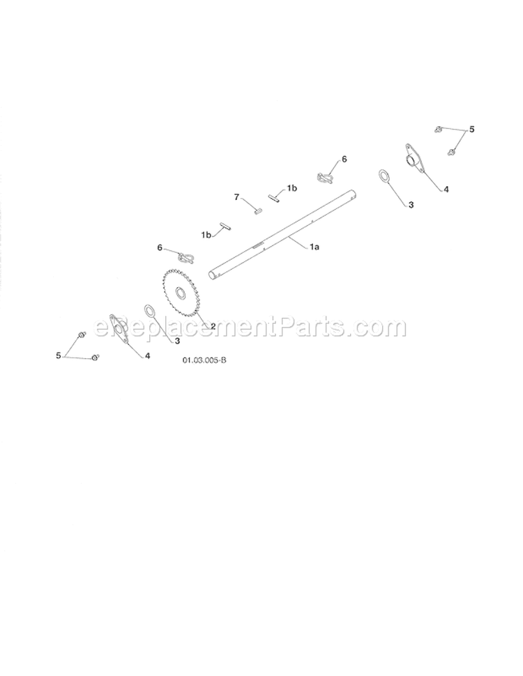 Axle Shaft Diagram and Parts List for 944528117  Craftsman Snow Blower