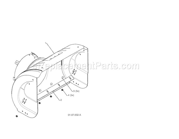 Auger Housing Diagram and Parts List for 944528117  Craftsman Snow Blower