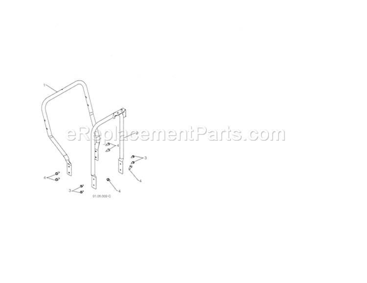 Lower Handle / Pivot Suppor Diagram and Parts List for 944528117  Craftsman Snow Blower