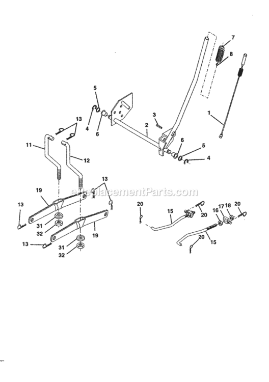 Page H Diagram and Parts List for 944609040  Craftsman Lawn Tractor