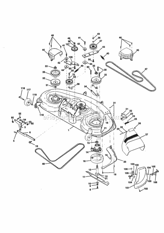 Page J Diagram and Parts List for 944609810  Craftsman Lawn Tractor