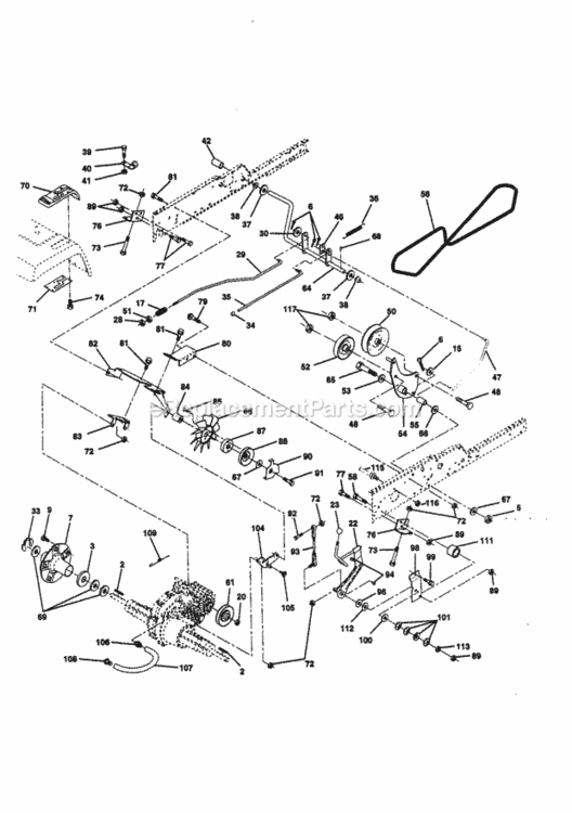 Page C Diagram and Parts List for 944609900  Craftsman Lawn Tractor