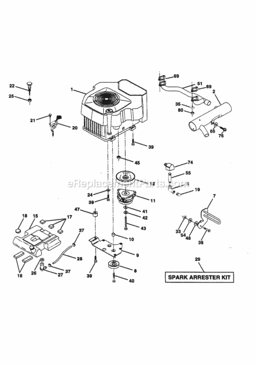 Page E Diagram and Parts List for 944609900  Craftsman Lawn Tractor
