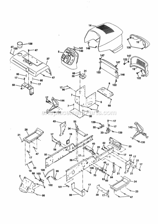 Page B Diagram and Parts List for 944609940  Craftsman Lawn Tractor