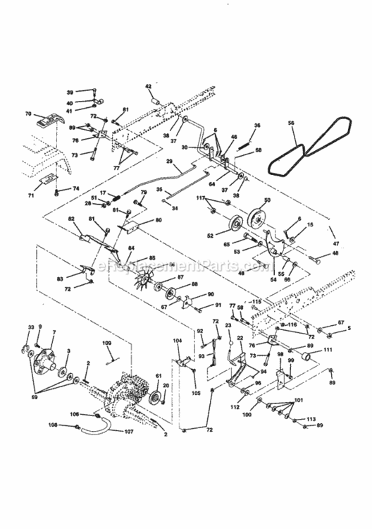 Page C Diagram and Parts List for 944609940  Craftsman Lawn Tractor