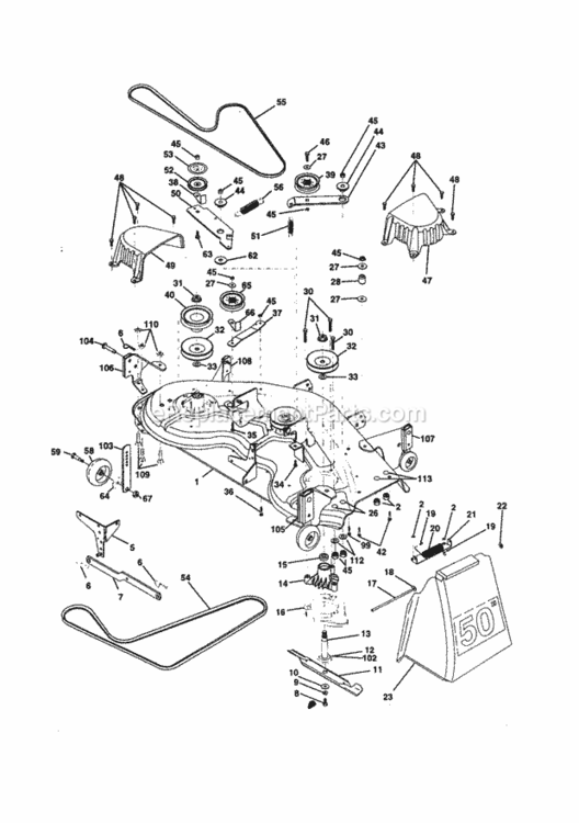 Page H Diagram and Parts List for 944609940  Craftsman Lawn Tractor
