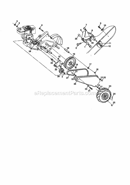 Page B Diagram and Parts List for 944627592  Craftsman Tiller
