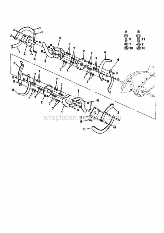 Page F Diagram and Parts List for 944627592  Craftsman Tiller