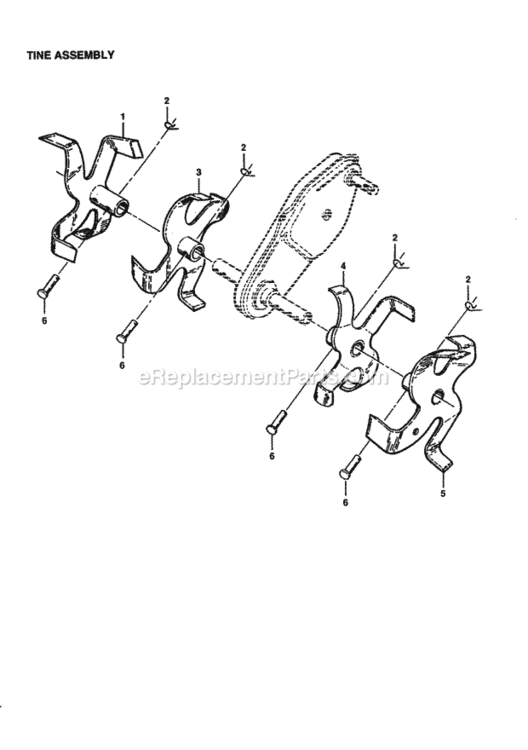 Page D Diagram and Parts List for 944629540  Craftsman Tiller