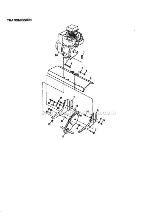 Page E Diagram and Parts List for 944629540  Craftsman Tiller